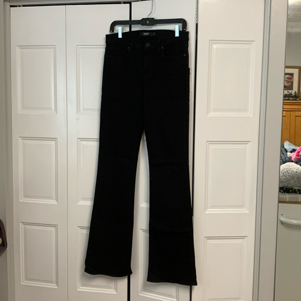 New Hudson Enhance Italian Stretch Denim. Midrise Bootcut Black Sz 28. Inseam 34